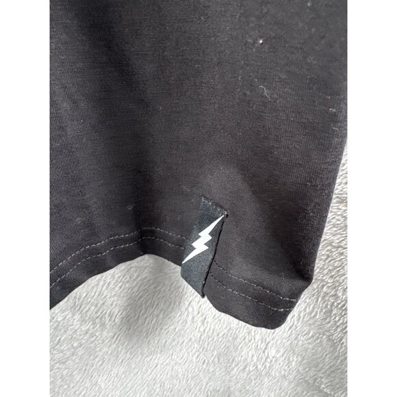 Post Game XL Black Shirt With Multicolor Geometric Sleeves & Logo - Picture 10 of 10